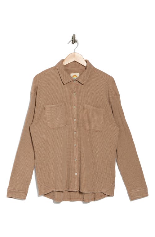 C&c California C & C California Sky Washed Waffle Knit Shacket In Stucco