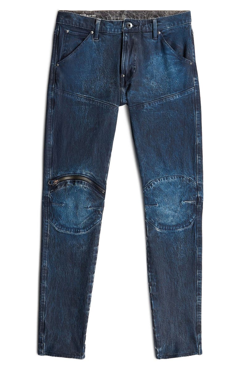 G-STAR 3D Zip Knee Skinny Jeans, Alternate, color, Faded Cerulean Skin