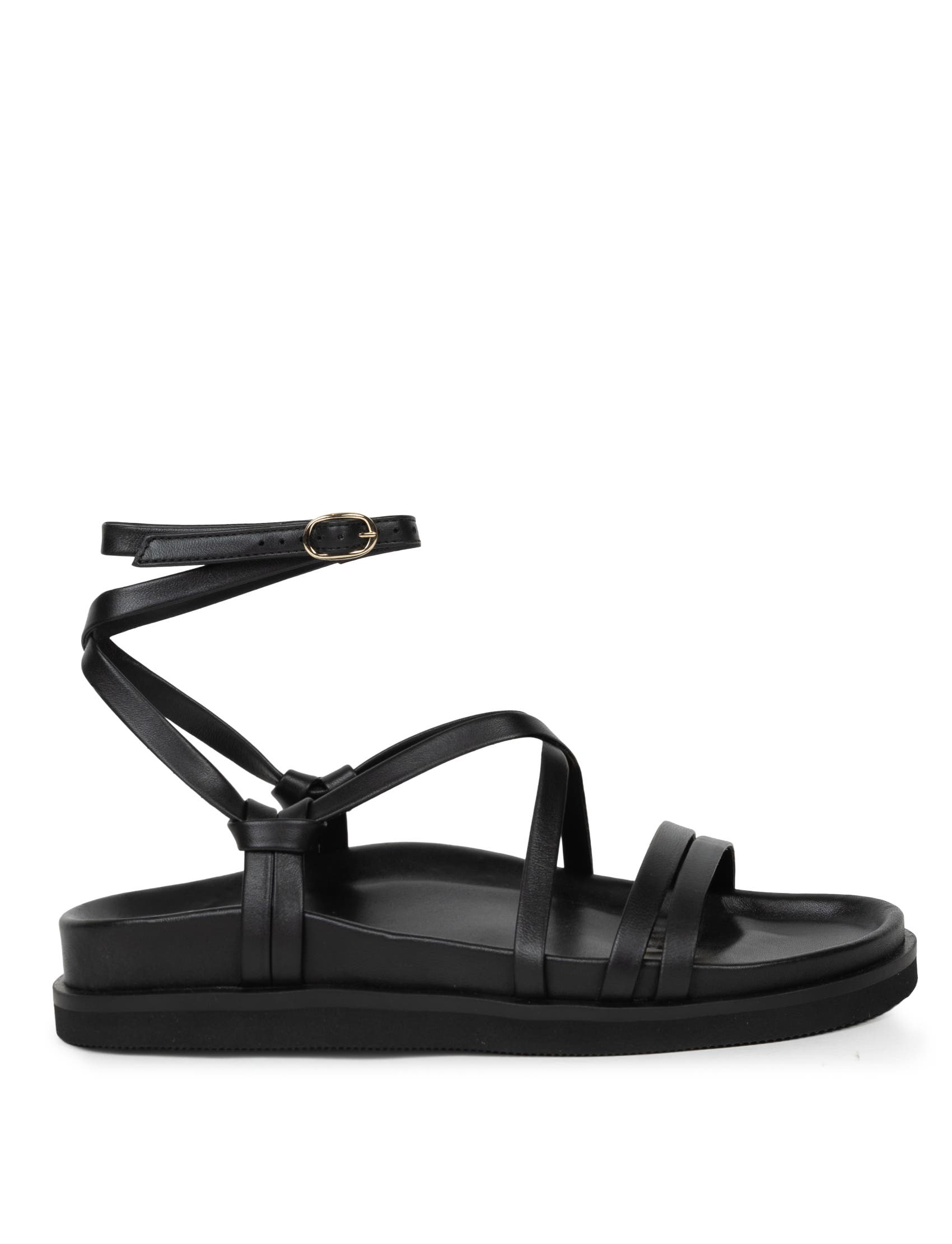 Salina Flat Sandals, Main, color, Passion Black