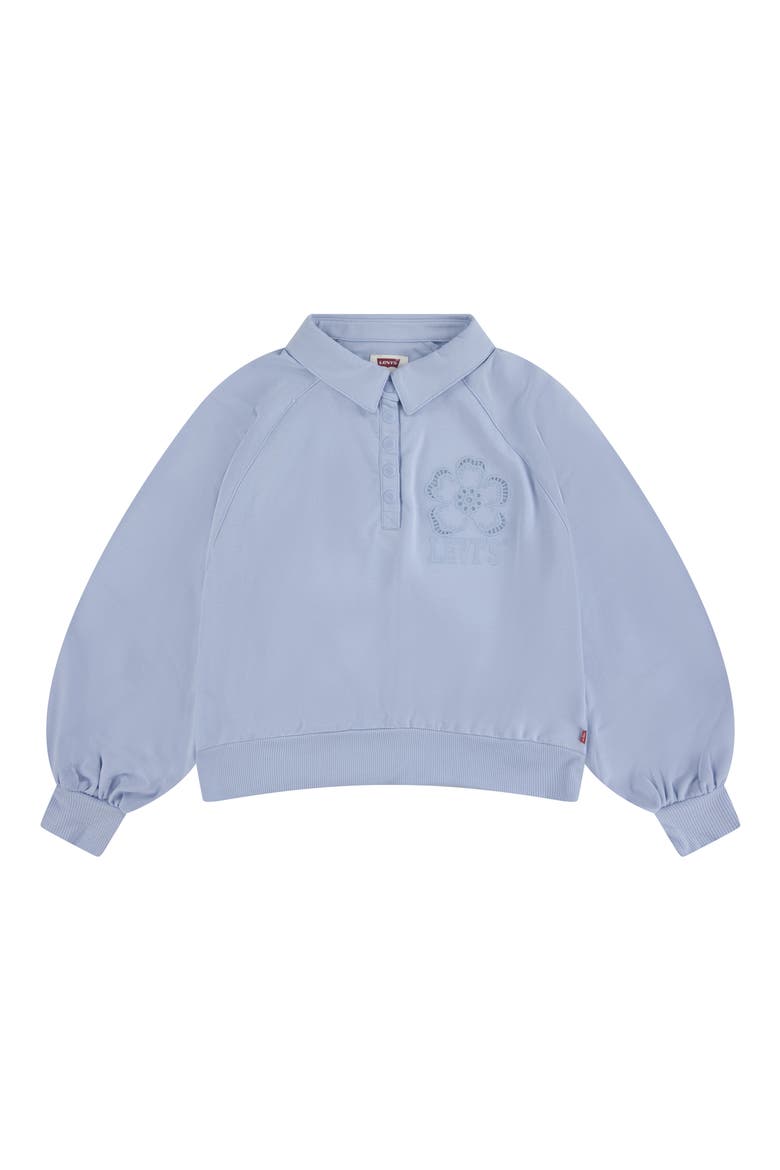 Kids' Button Half Placket Pullover, Main, color, KENTUCKY BLUE