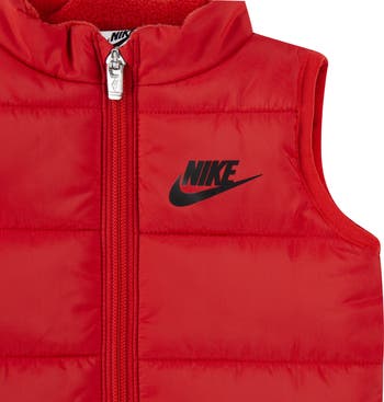 Colorblock Puffer Vest, Logo T-Shirt & Fleece Joggers Set