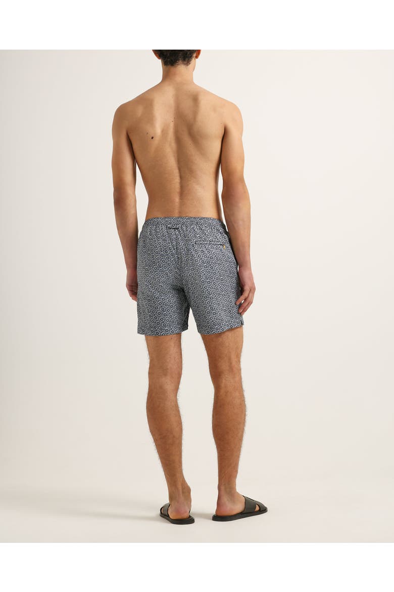 Bulldog Drawcord Mid Length Swim Shorts, Alternate, color, NIGHT IRIS/WHITE SAND