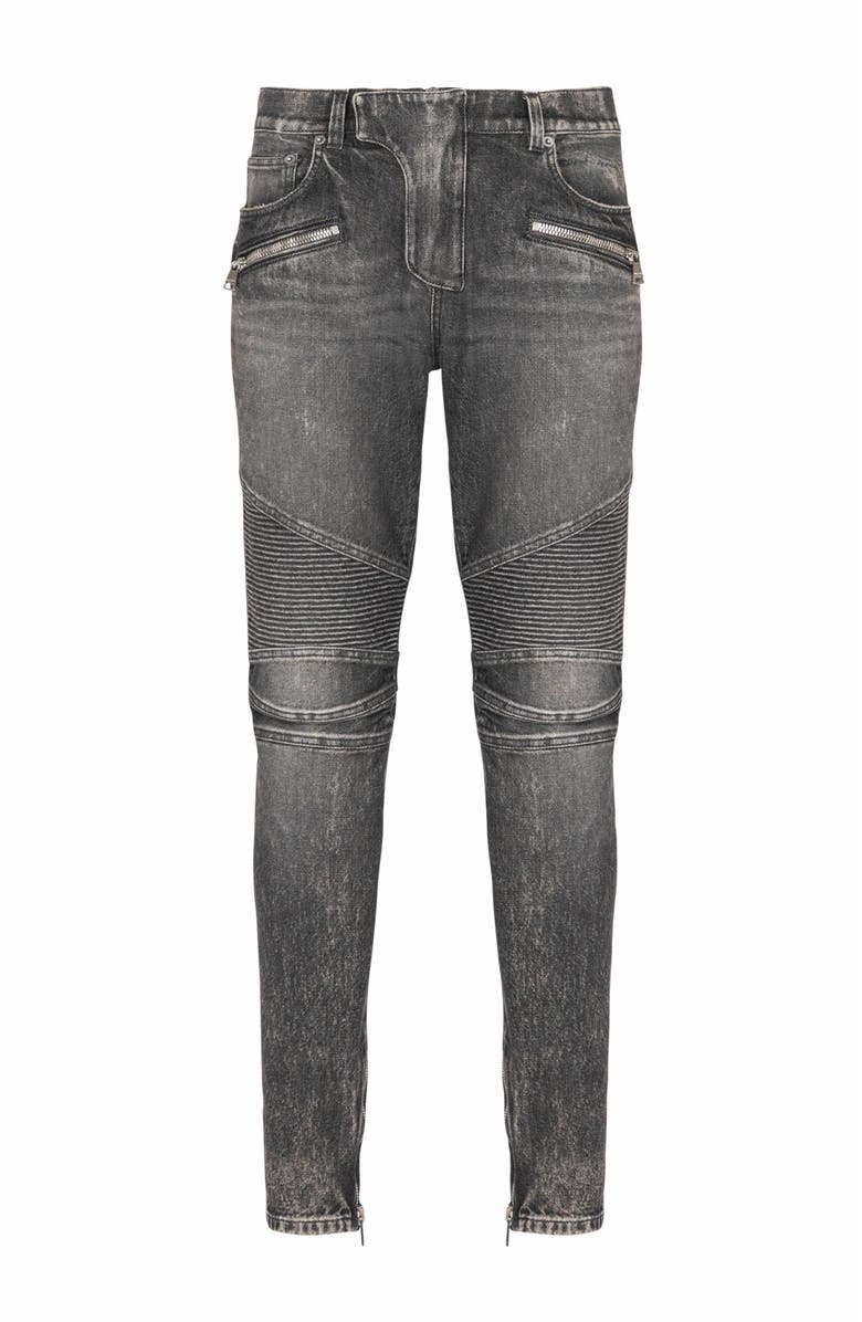 Balmain Slim-Fit Biker Trousers In Denim, Alternate, color, 