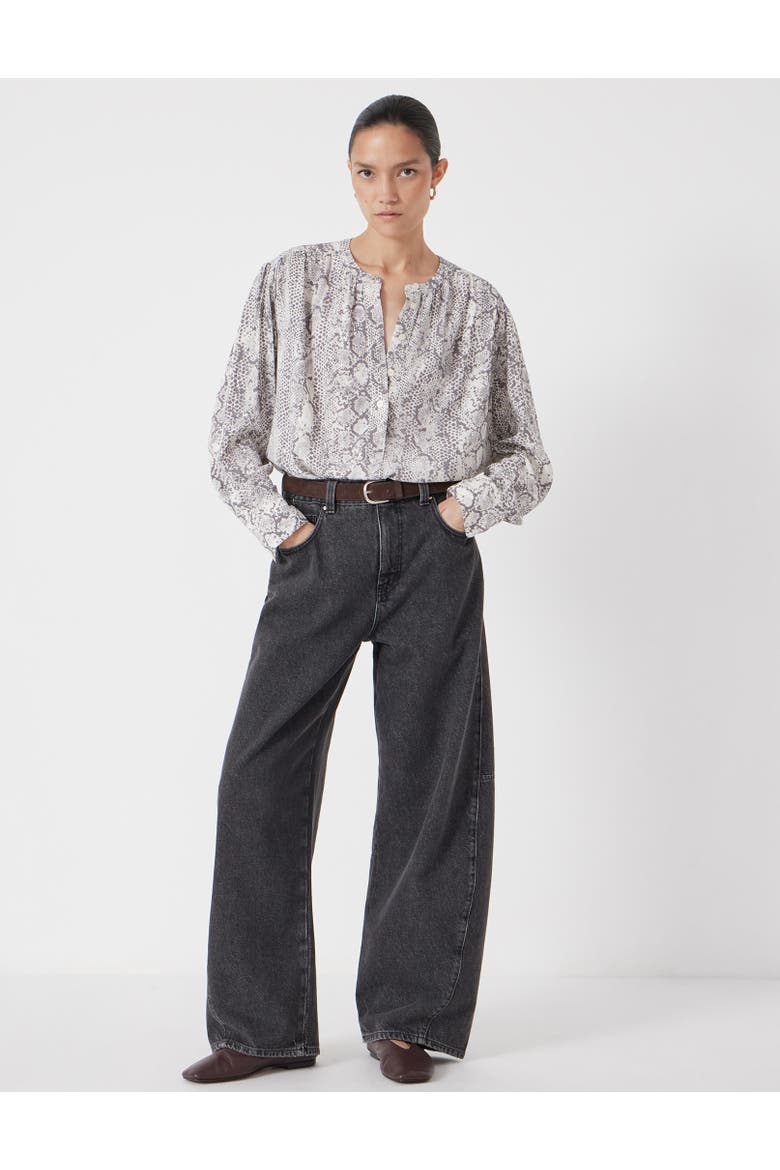 Fernanda Snake Printed Blouse, Alternate, color, Natural Snake Grey