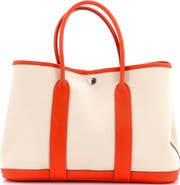 Pre-Owned Hermes Garden Party Tote Toile and Leather 30