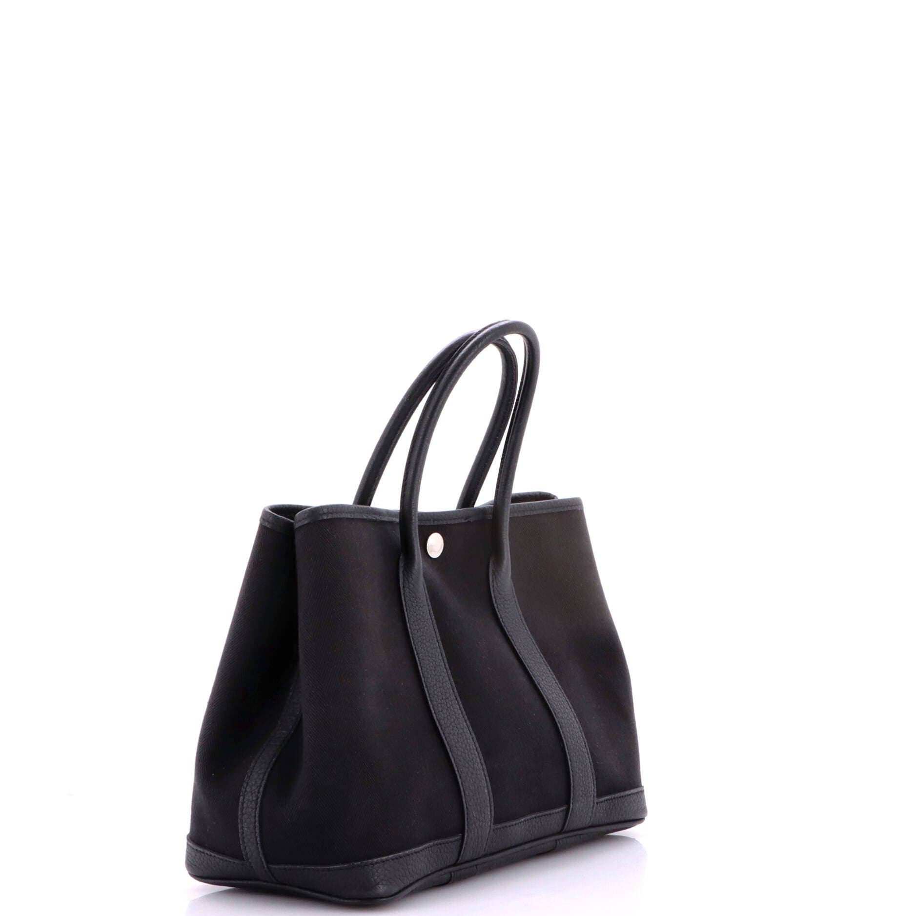 Garden Party Tote Toile and Leather 30, Alternate, color, Black
