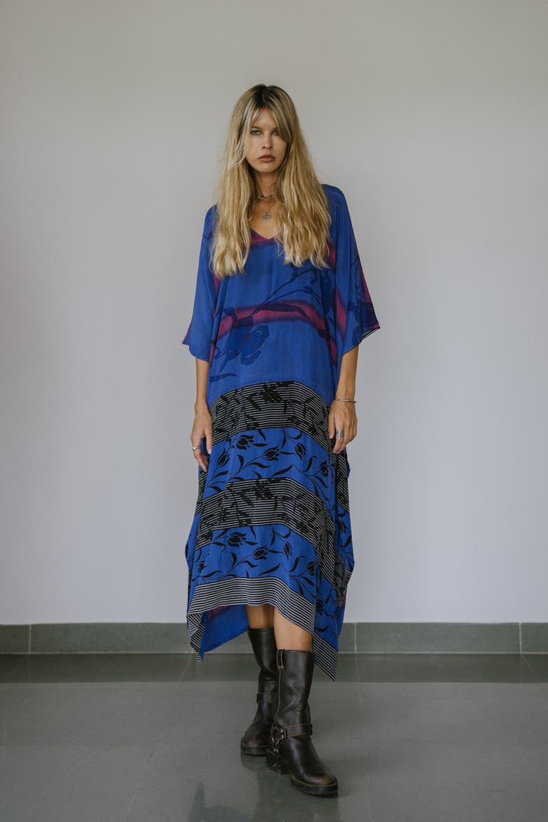 Long Caftan Lyman, Alternate, color, Periwinkle