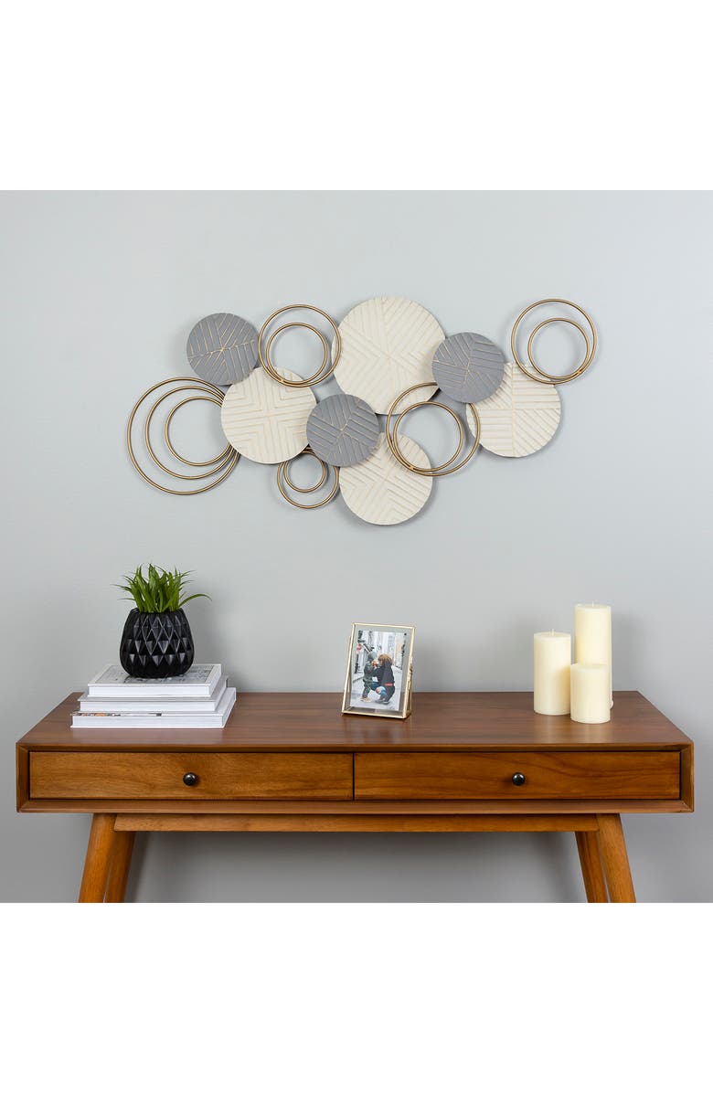 STRATTON HOME DECOR Modern Layered Circle Wall Decor, Alternate, color, 