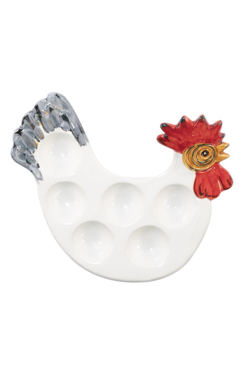 VIETRI Fortunata Rooster Egg Tray, Main, color,