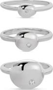 Ettika Set of 3 Polished Pebble Stackable Rings