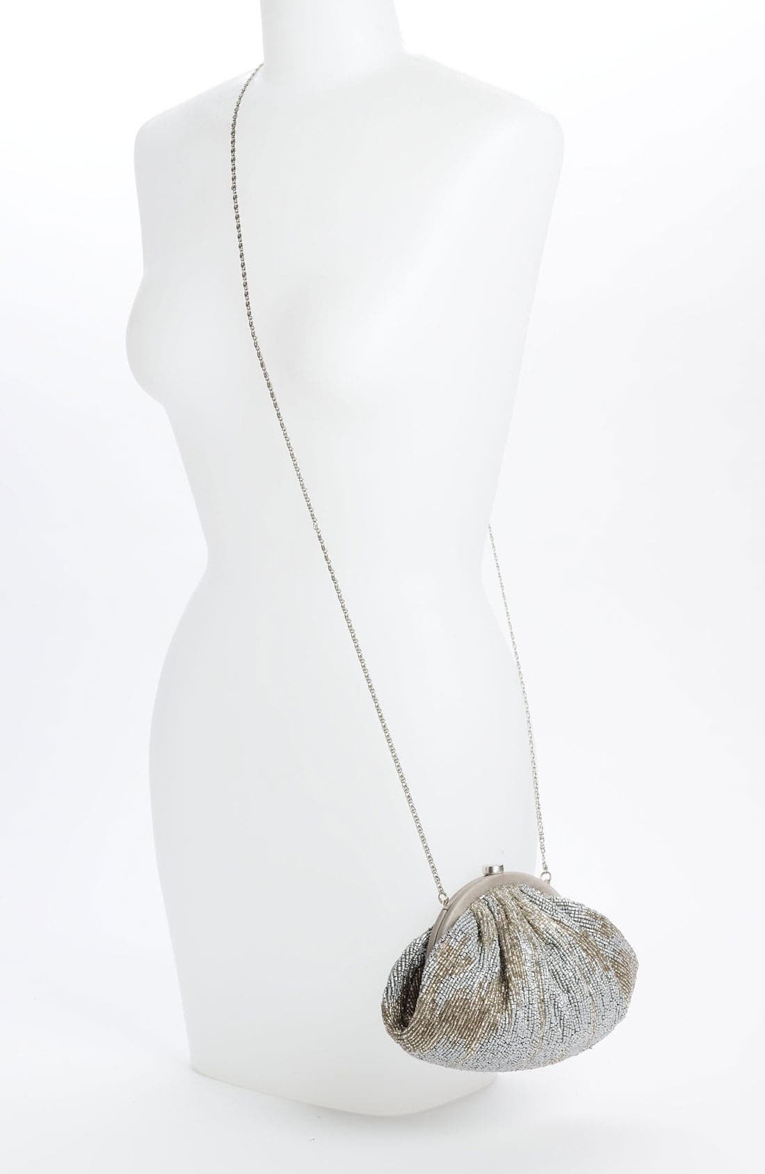 Beaded Pouch, Alternate, color, SILVER/ PEWTER