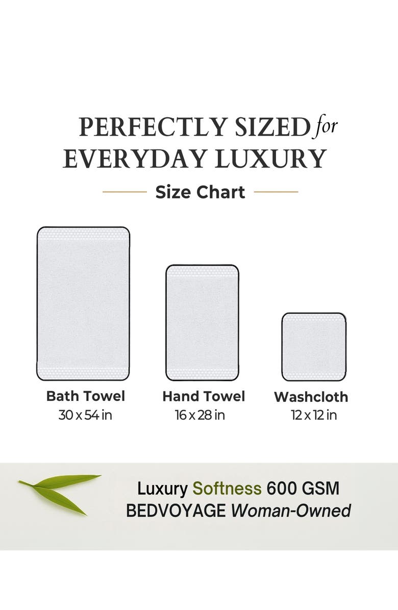 BedVoyage Viscose Odor & Mildew Resistant Spa Towel Collection, 6pc Set, Alternate, color, Stone