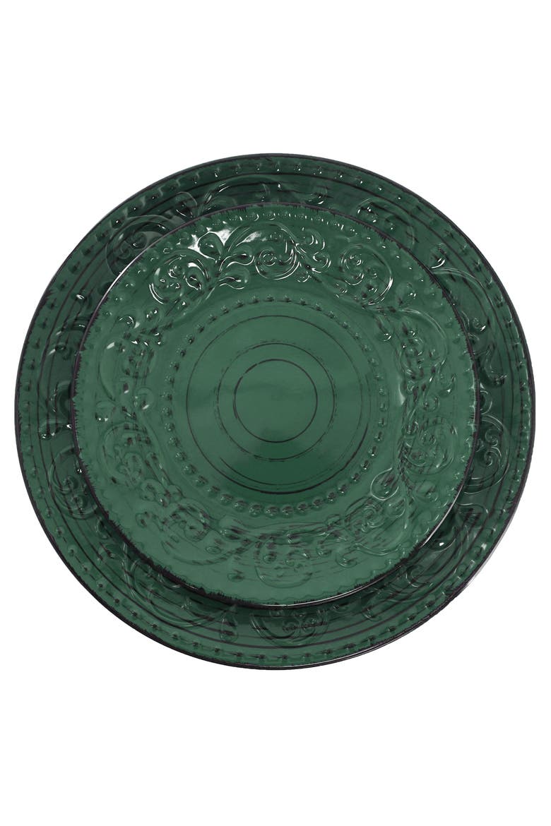 Malibu Sea Glass 16-Piece Dinnerware Set, Alternate, color, Dark Green