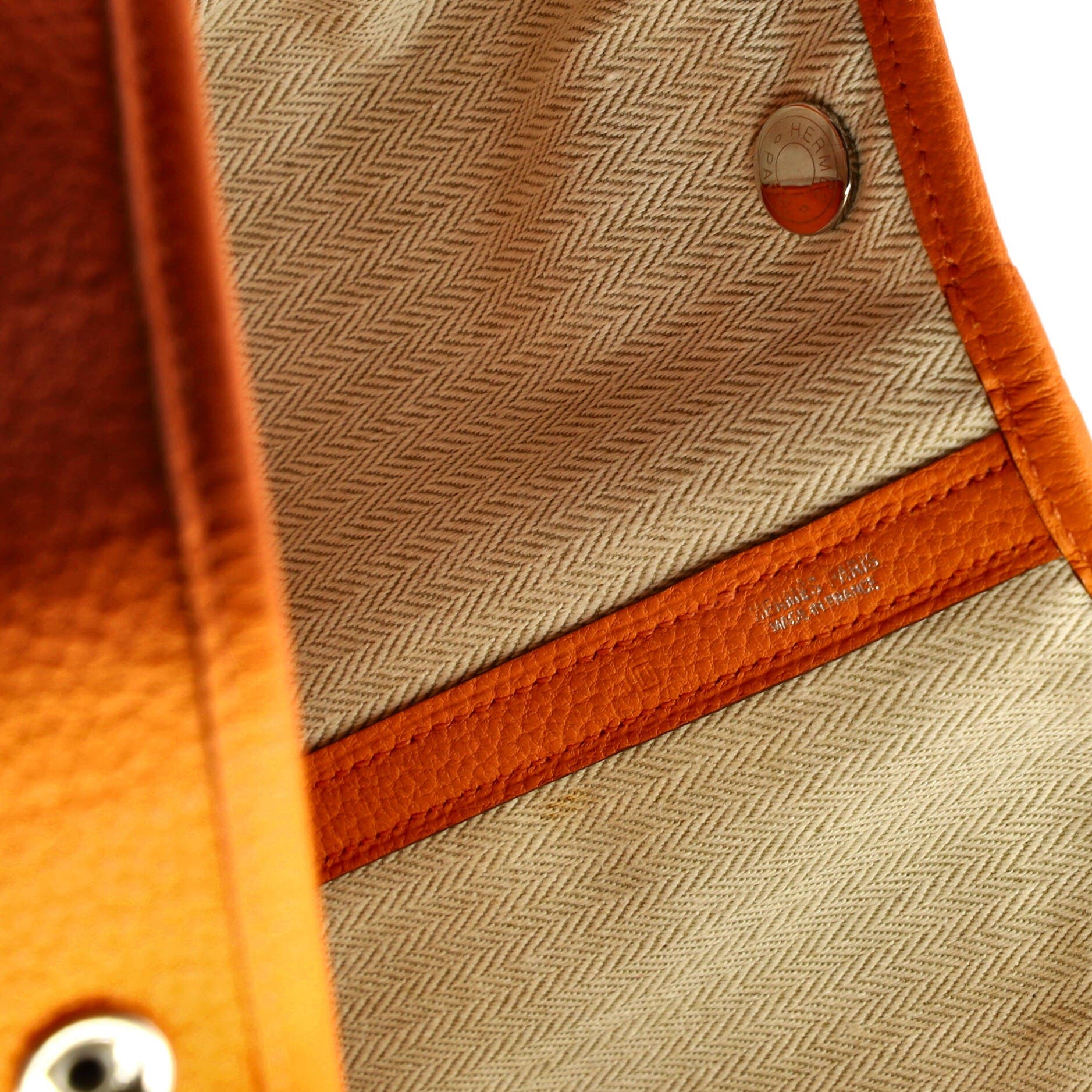 Pre-Owned Hermes Garden Party Tote Leather 36, Alternate, color, Orange H