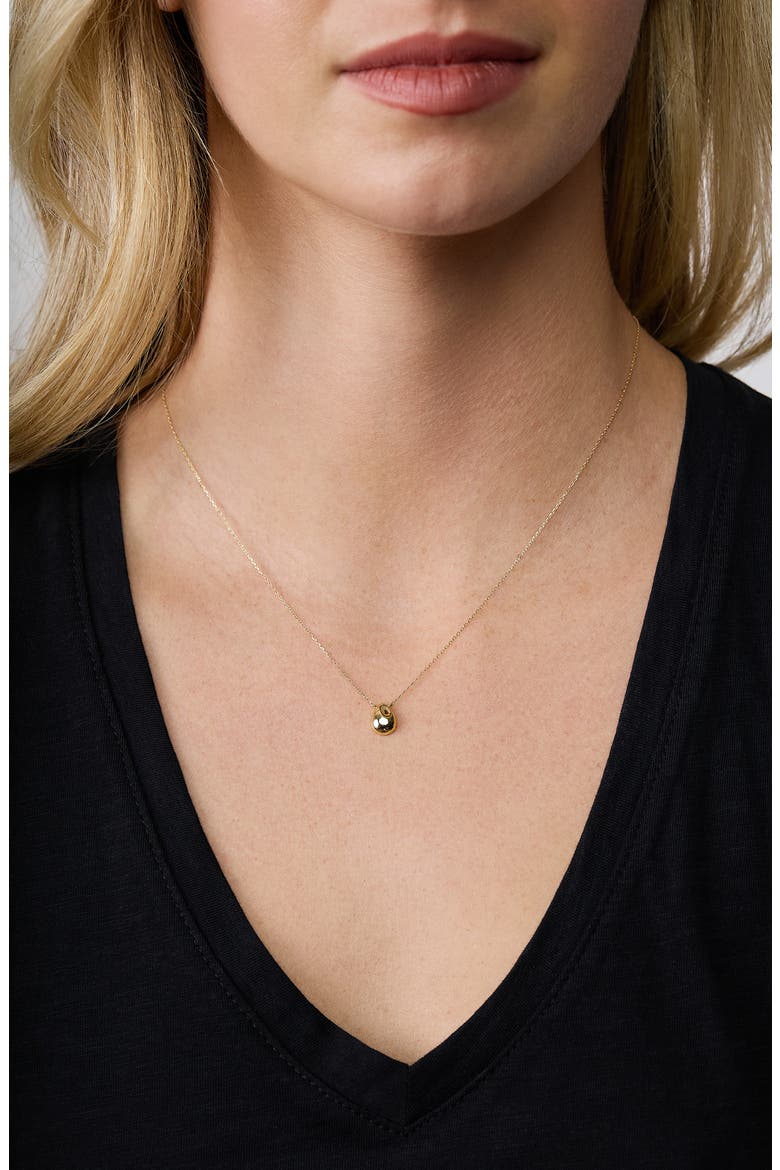 14K Yellow Gold Teardrop Pendant Necklace, Alternate, color, GOLD