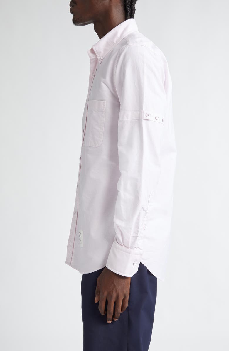 Thom Browne Straight Fit Cotton Oxford Button-Down Shirt, Alternate, color, Light Pink
