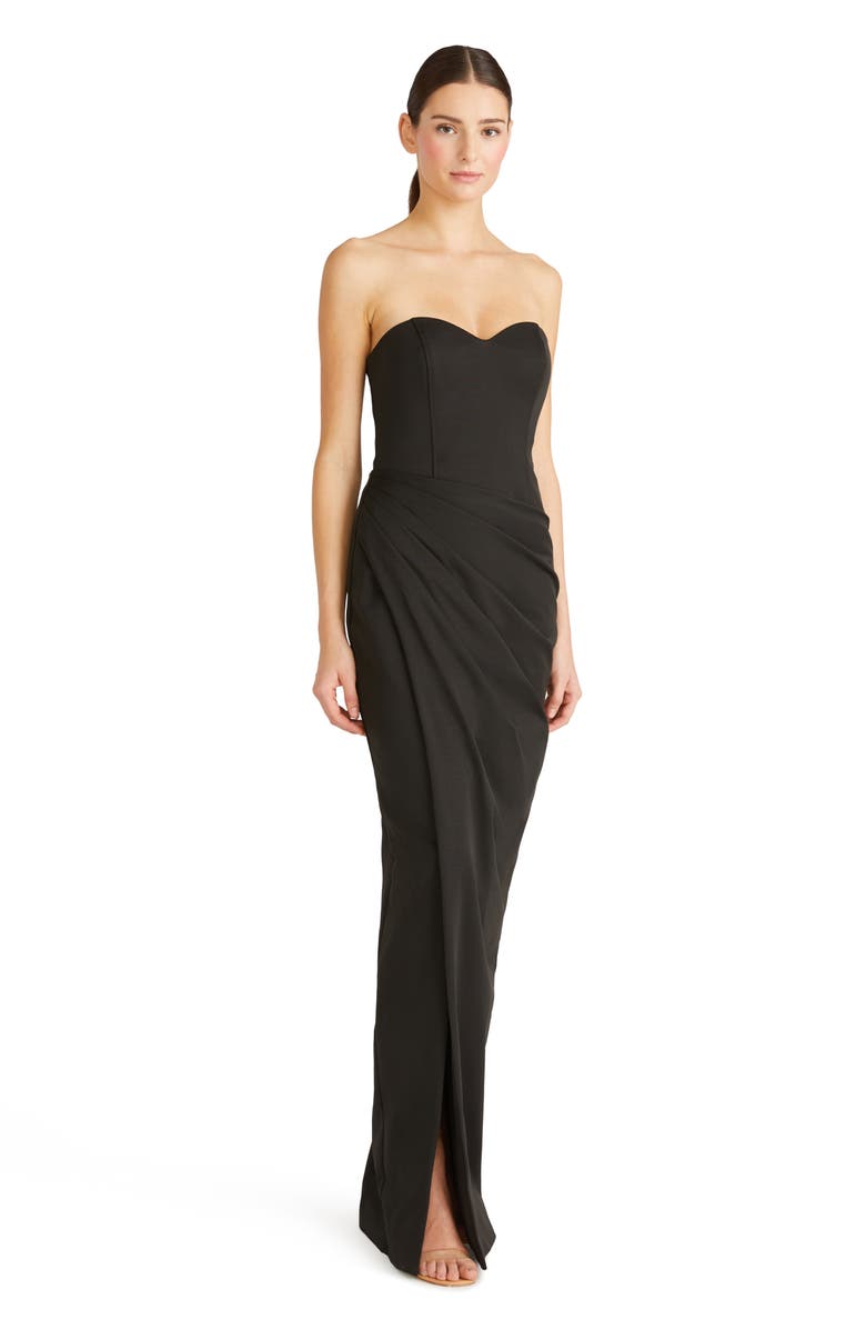 ML Monique Lhuillier Talia Strapless Gown, Alternate, color, Black