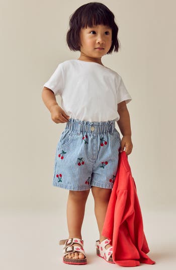 Kids' Cherry Embroidered Denim Shorts