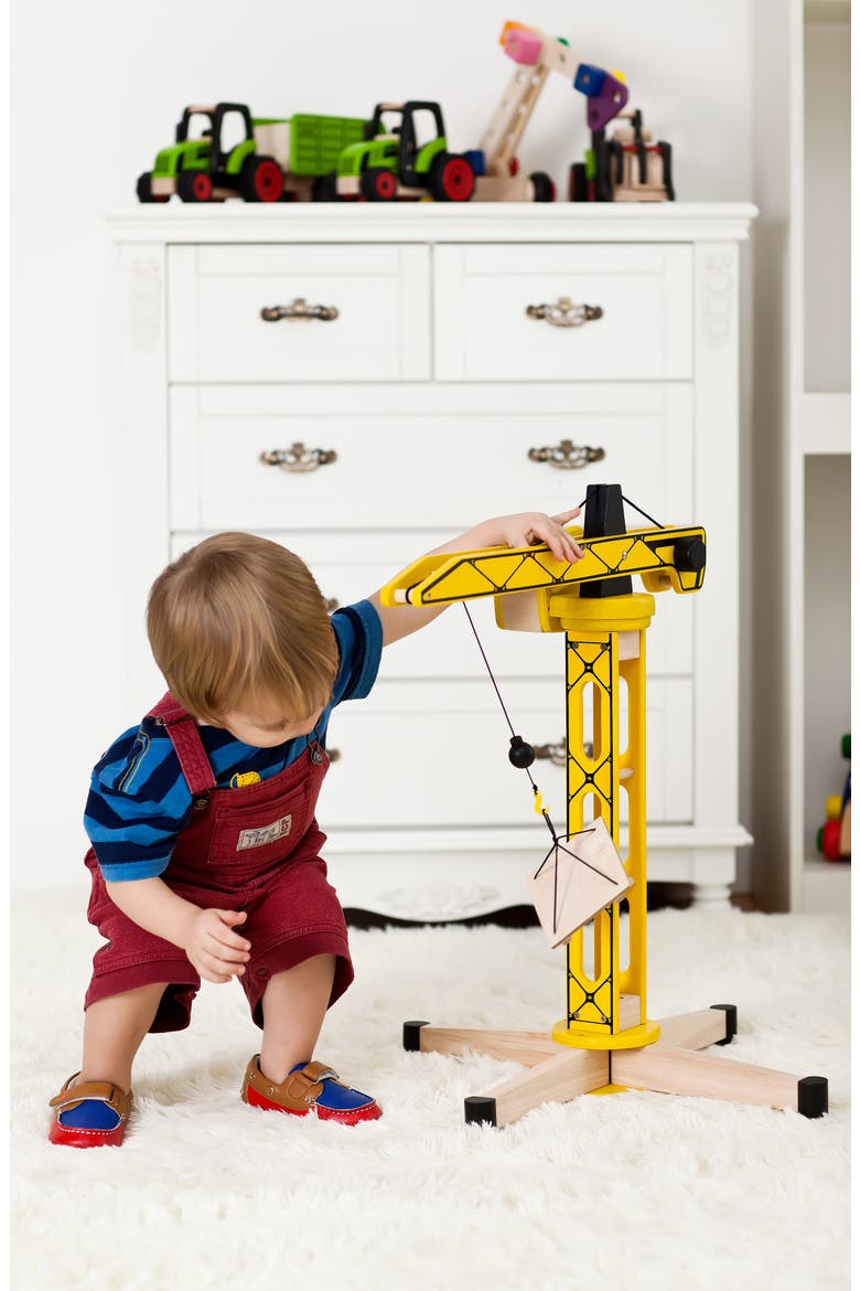 Wood Toy Standing Crane, Alternate, color, YELLOW