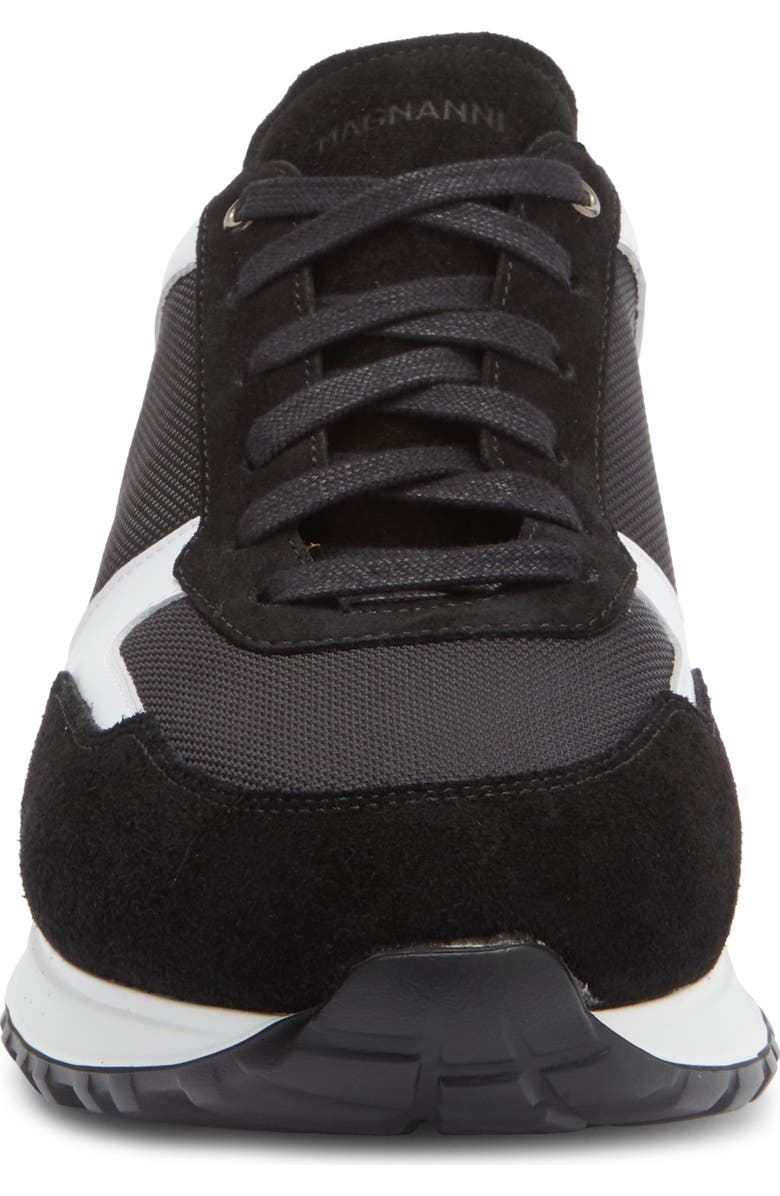 Magnanni Leather Sneaker, Alternate, color, Black / White