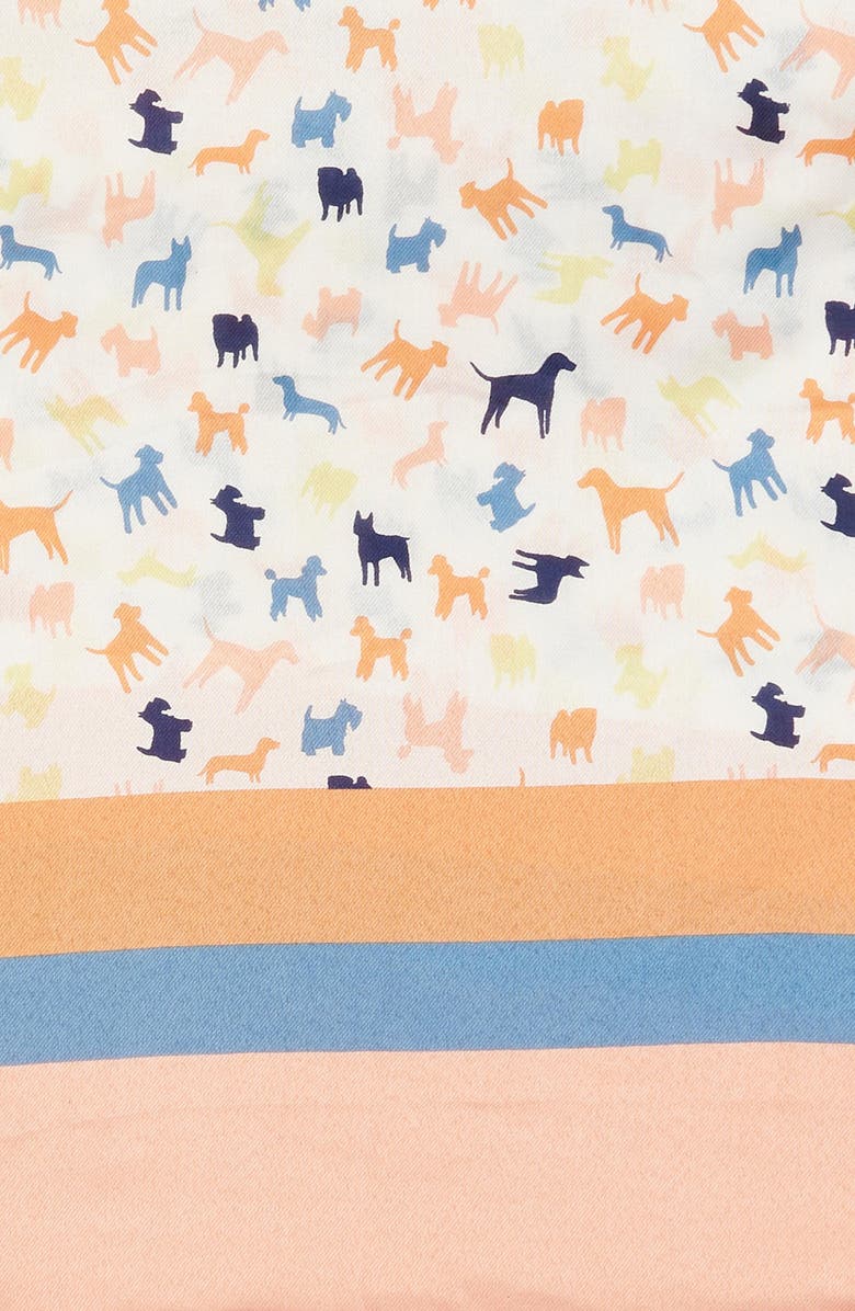 Barbour Dog Print & Stripe Long Scarf, Alternate, color, 