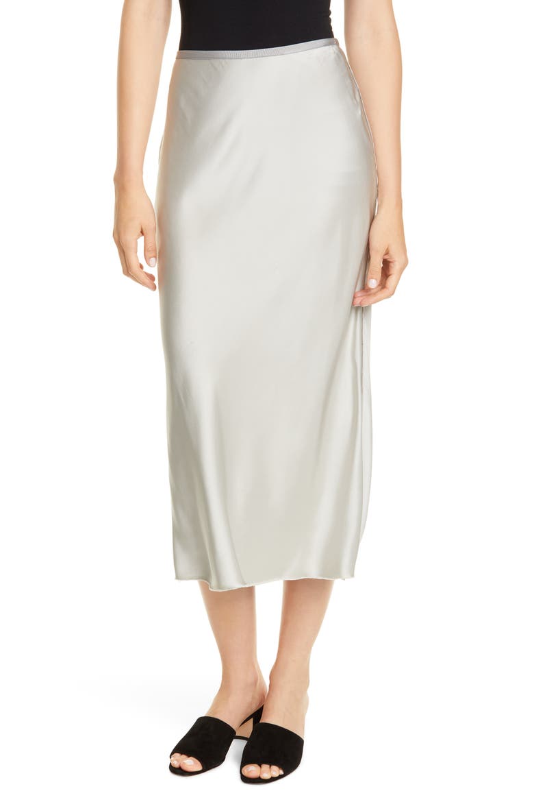 Double Satin Slip Skirt, Main, color, CEMENT