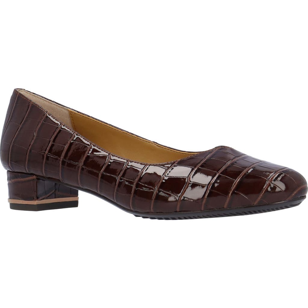 J. Reneé Bambalina Croc Embossed Block Heel Pump In Black
