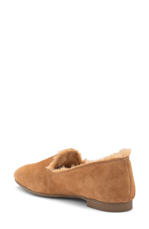 Aquatalia Romie Faux Fur Lined Loafer In Whiskey/sand