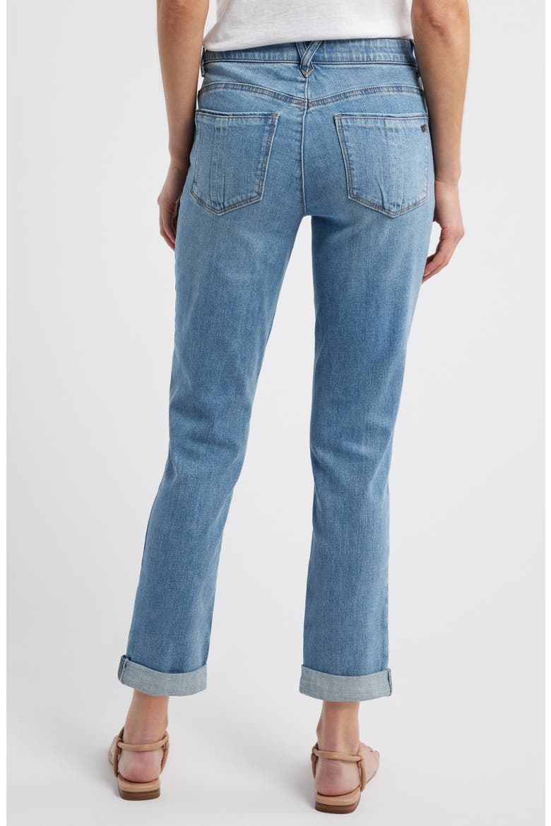 Gemma 'Ab'Solution High Waist Girlfriend Jeans, Alternate, color, LIGHT BLUE ARTISANAL