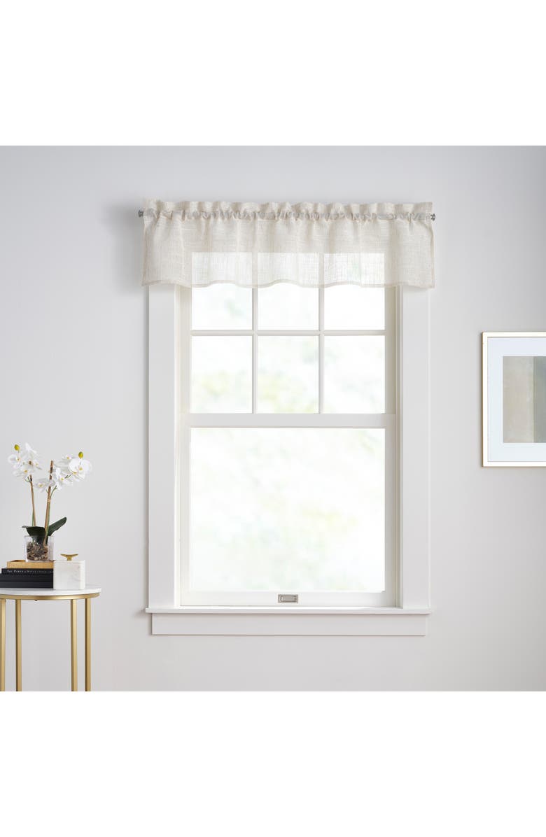 DKNY Classic Sheer Valance, Alternate, color, Linen