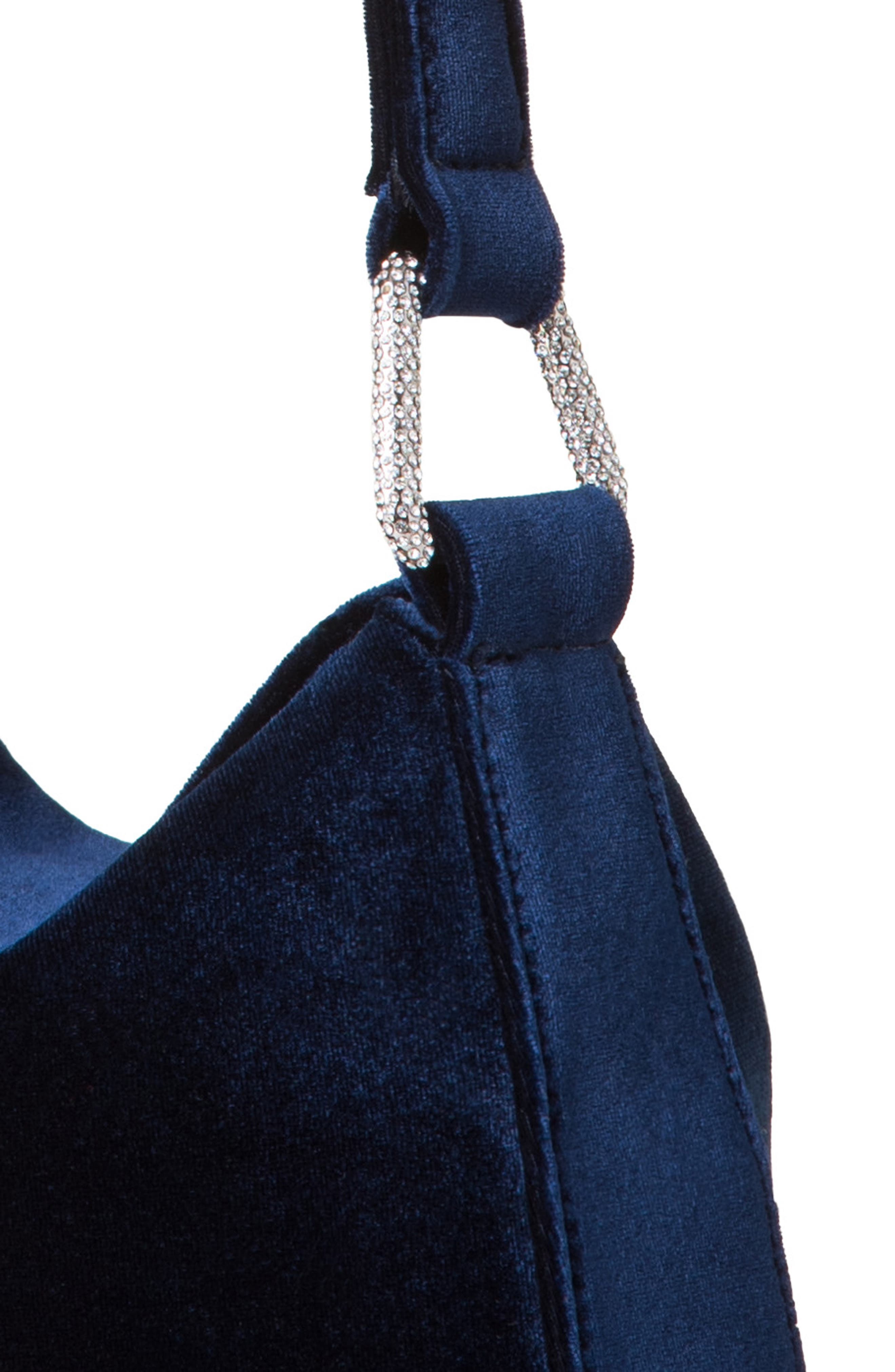 Akris Mini Anna Velvet Hobo Bag, Alternate, color, 078 Denim