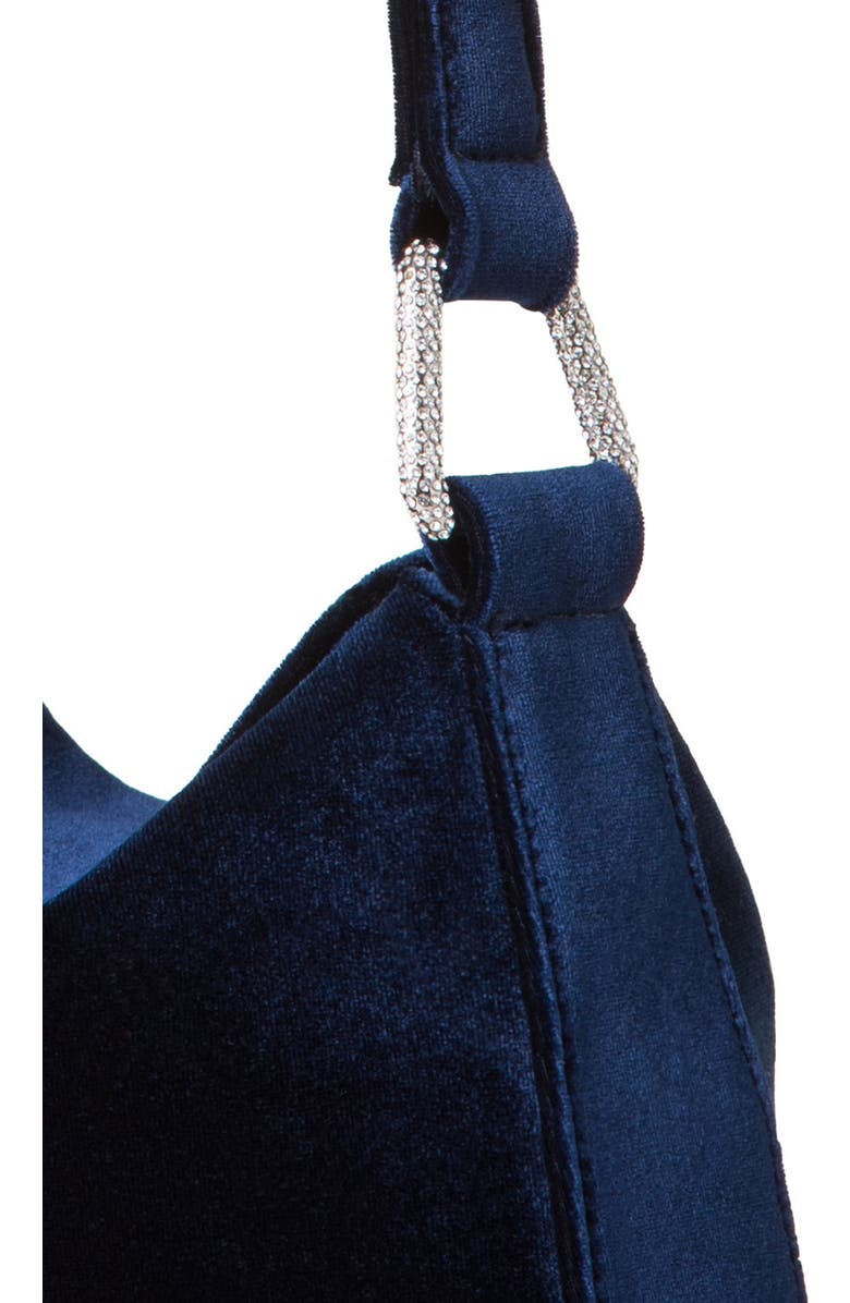 Akris Mini Anna Velvet Hobo Bag, Alternate, color, 078 Denim
