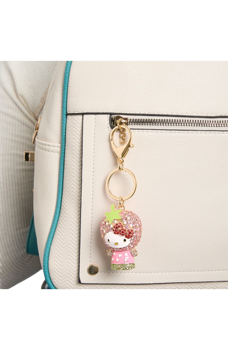 Hello Kitty x Strawberry Shortcake Crystal Pavé Bag Charm Keychain, Alternate, color, Pink, Multi