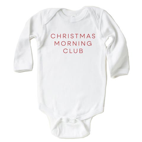 Christmas Morning Club Long Sleeve Bodysuit Baby