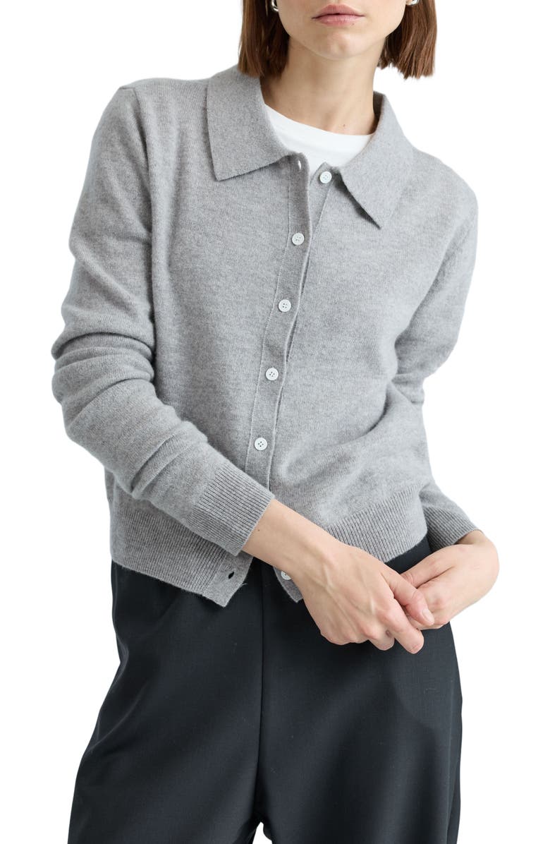 Almina Concept Wool Polo Knit Shirt, Alternate, color, Grey