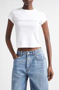 Alexander Wang Hotfix Crystal Logo Baby Tee