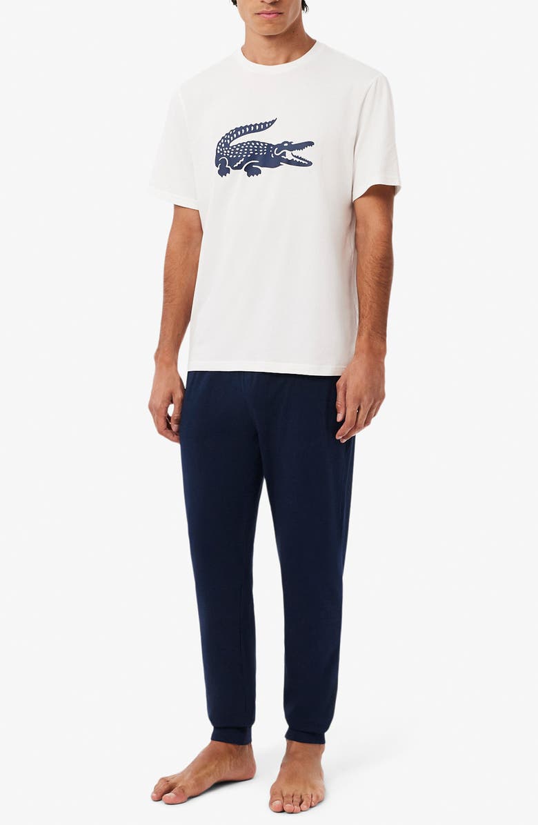 Lacoste Cotton Pajamas, Main, color, Navy Blue/ White
