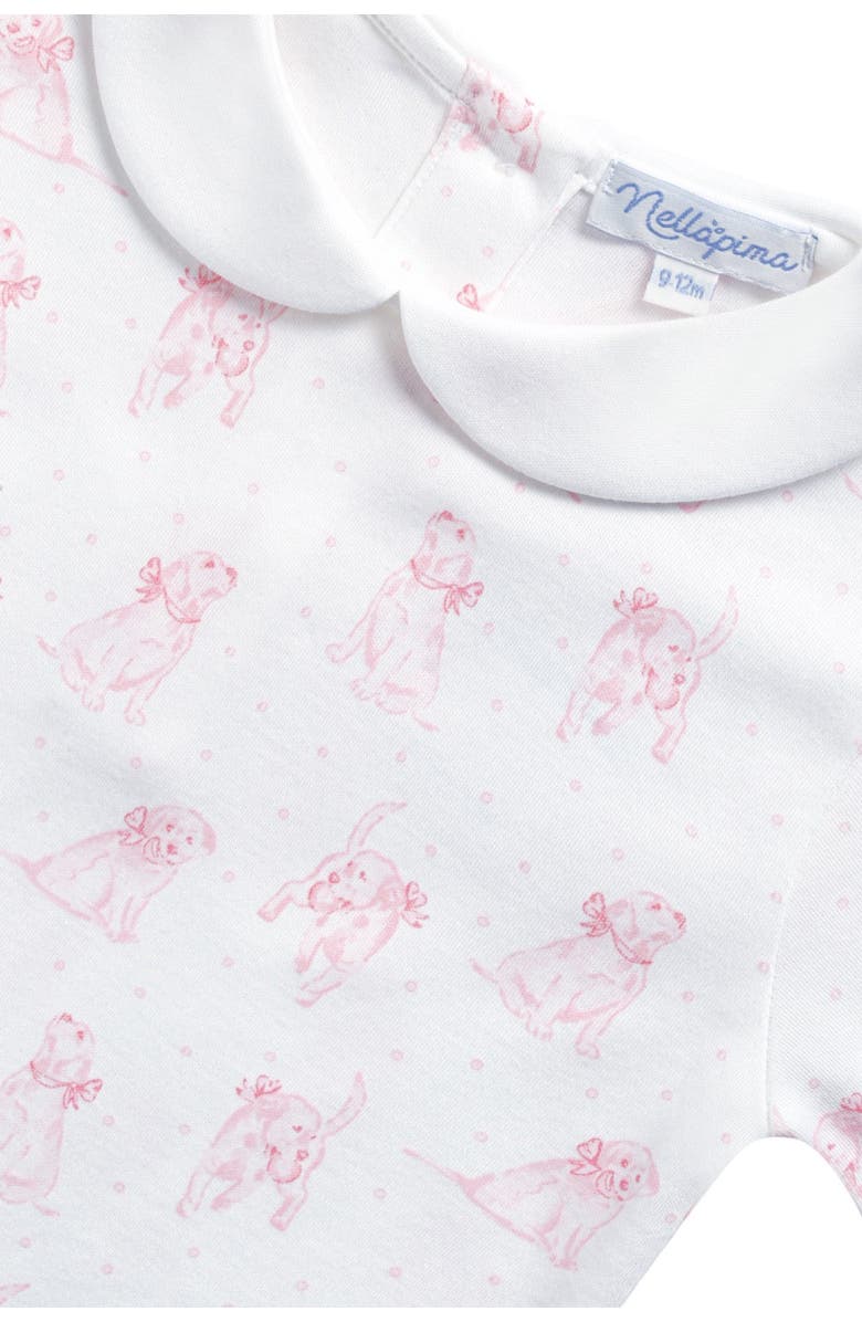 Nellapima Pink Puppy Love Print Romper long sleeve - Baby, Alternate, color, Pink