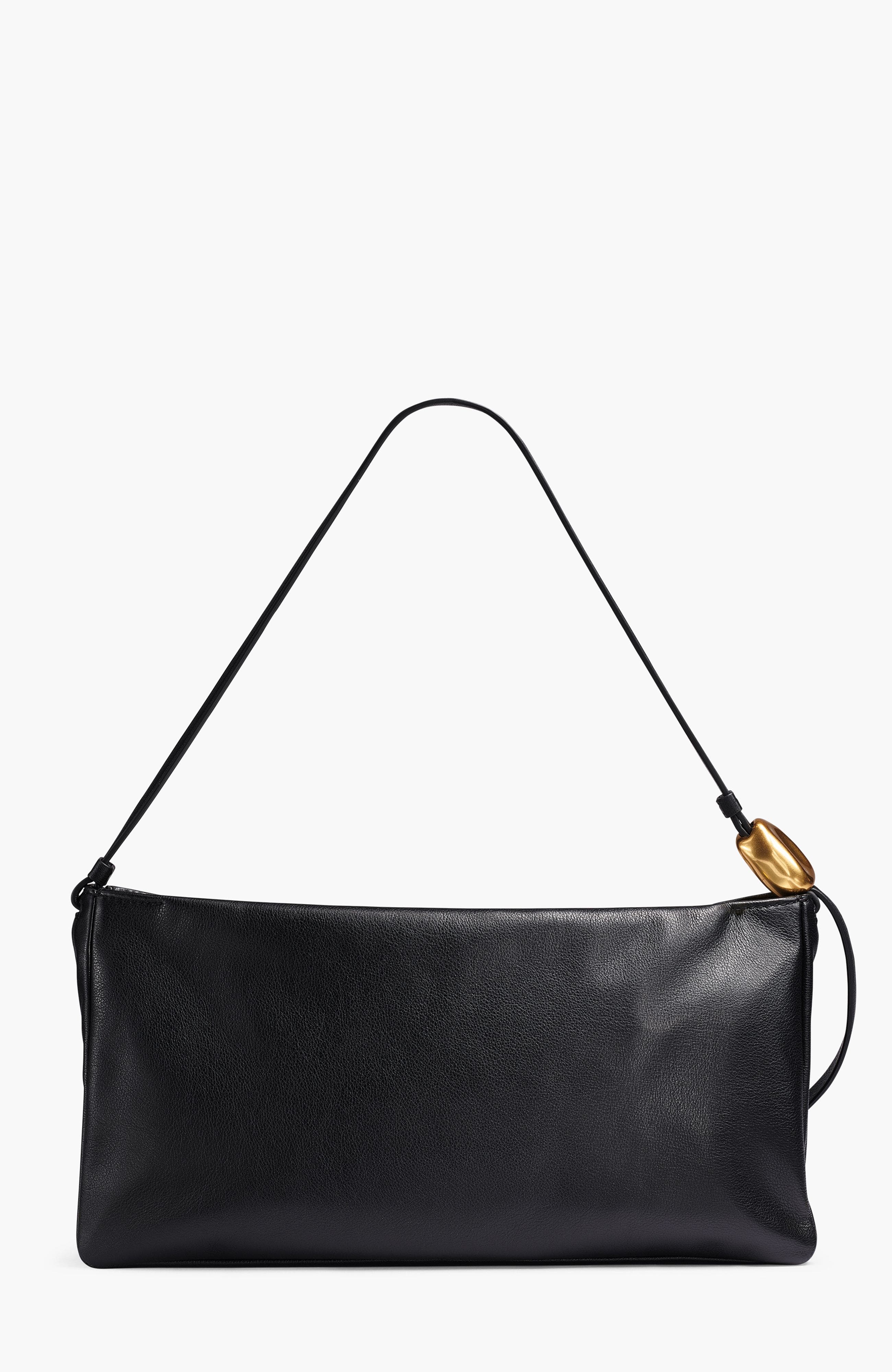 Velvet Large Shoulder Bag, Alternate, color, Black/Gold