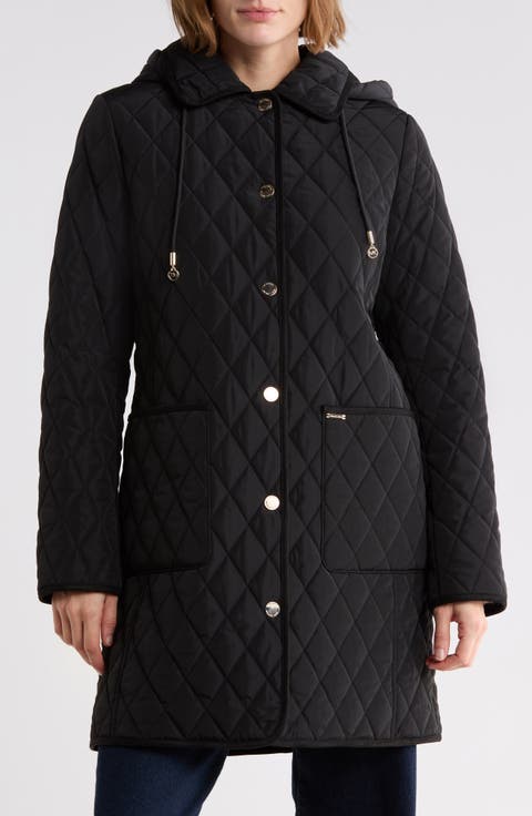 Quilted A-Line Coat