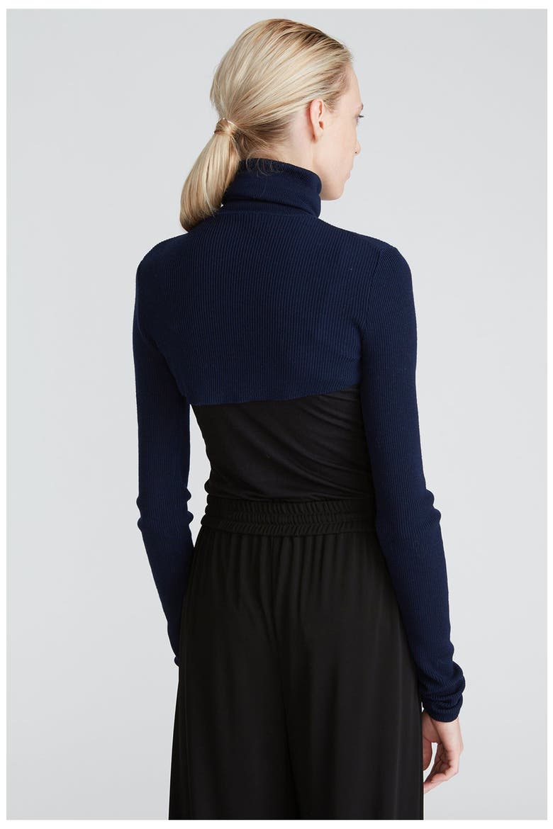 Mina Turtleneck Shrug, Alternate, color, Navy