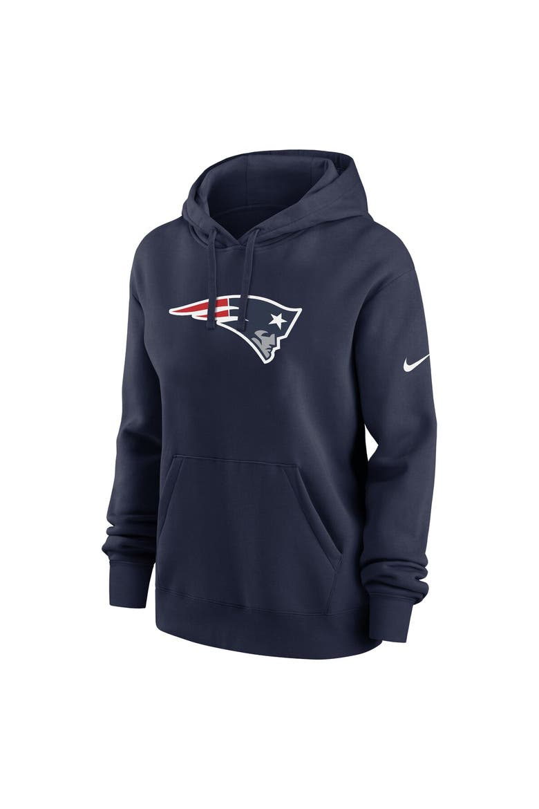 Women's Nike Navy New England Patriots Club Fleece Pullover Hoodie, Alternate, color, Navy