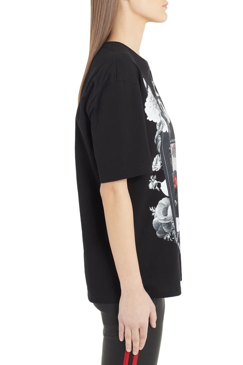 Alexander McQueen Rose Album Graphic Tee, Alternate, color, BLACK MULTI