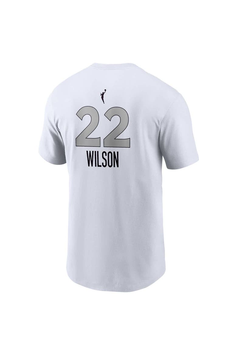 Men's Nike A'ja Wilson White Las Vegas Aces Heroine Edition Name & Number T-Shirt, Alternate, color, White