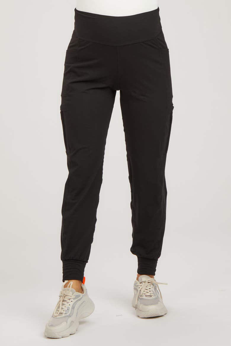 Cargo Pocket Jogger Pants, Alternate, color, Black