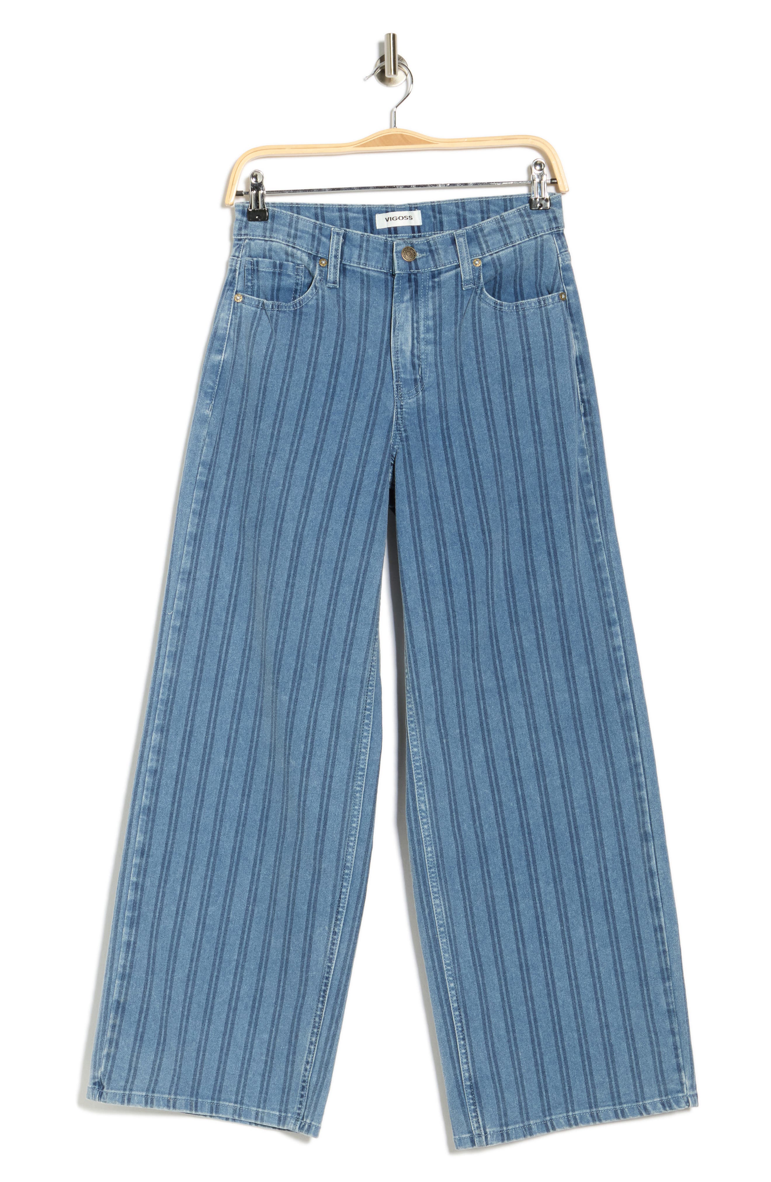 Vigoss Pinstripe Wide Leg Jeans (Women) | Nordstromrack