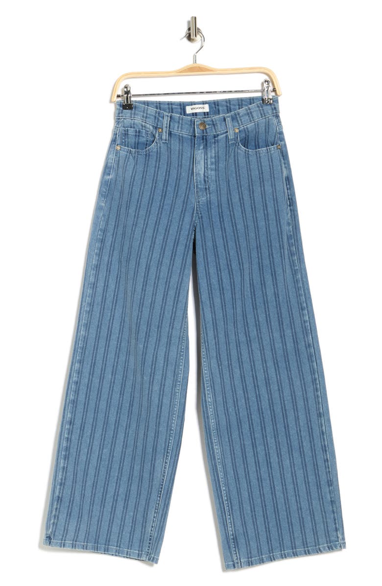 Vigoss Pinstripe Wide Leg Jeans, Alternate, color, Medium Wash