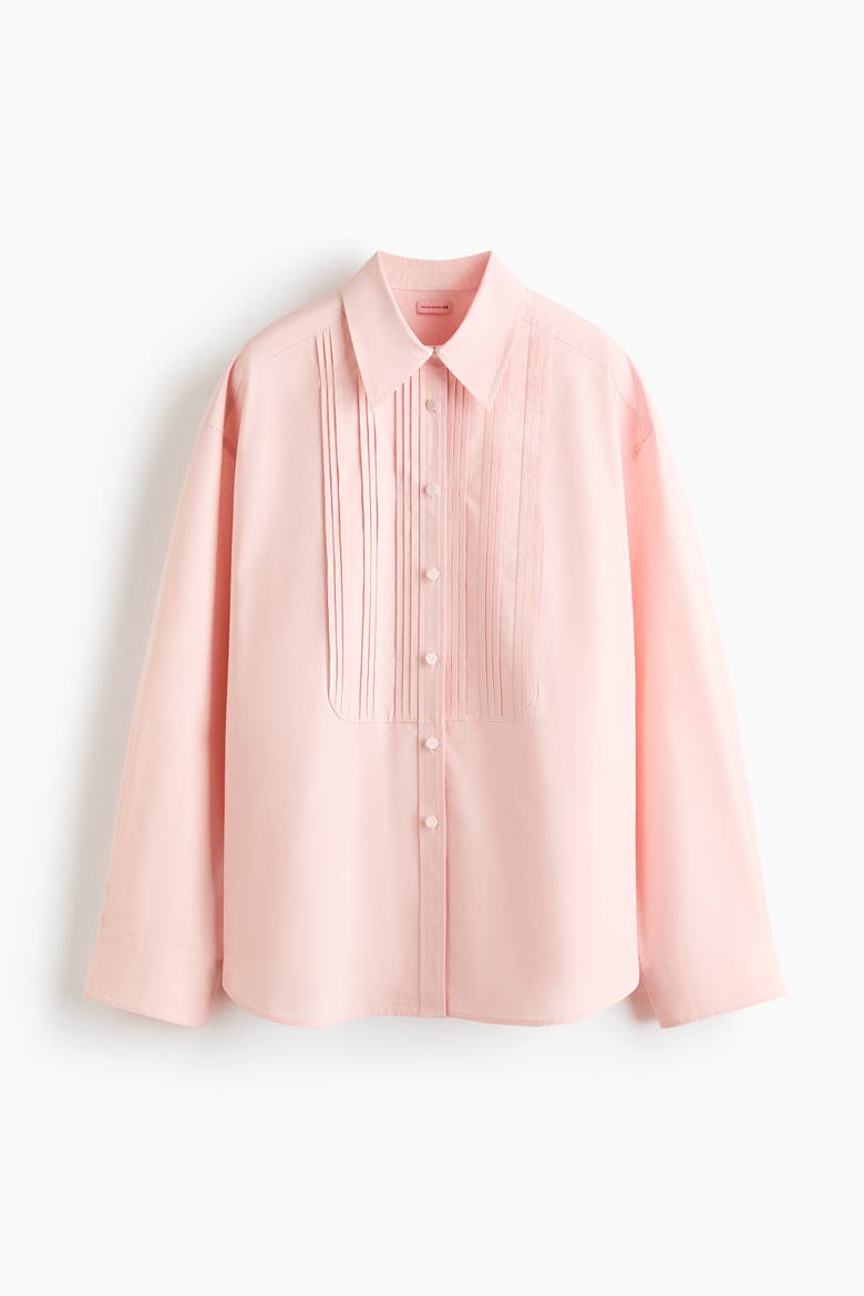 Bib-front Poplin Shirt, Alternate, color, Light pink