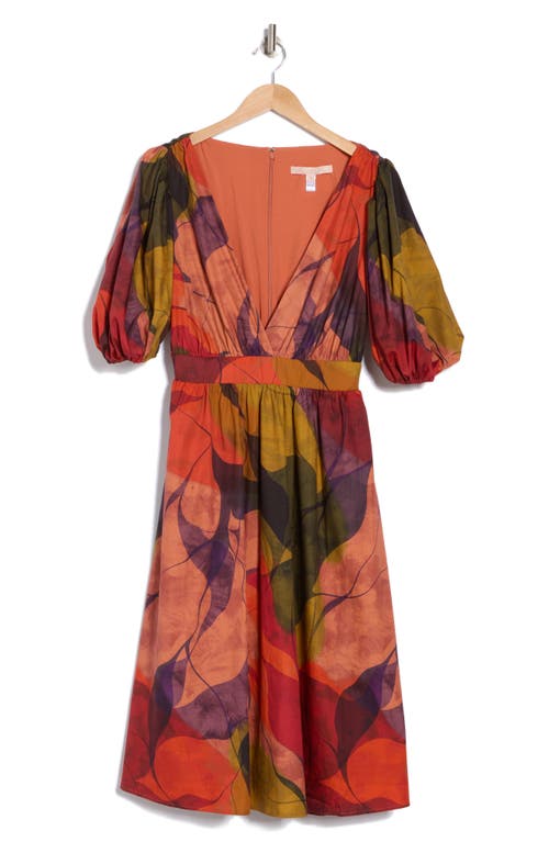 Hutch Puff Sleeve Dress In Layered Geo