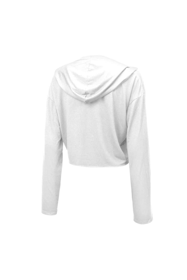 Women's Majestic Threads Jaxson Dart White New York Giants Glitter Wordmark Hoodie, Alternate, color, White